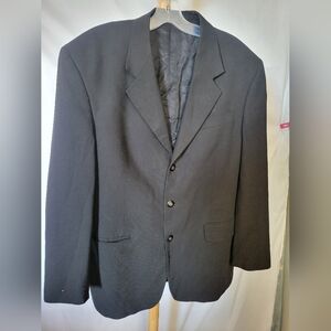 Gianni Valente Black Suit Jacket Blazer Formal Pockets Virgin Wool